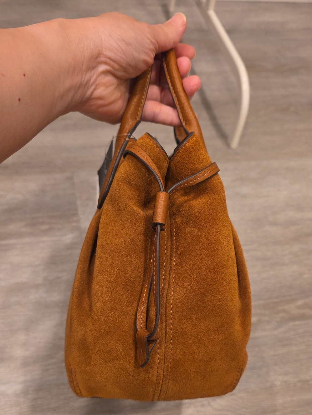 NWT Kate Spade Suede Dumpling Satchel Handbag In Warmgingerbread Color. - Picture 9 of 10